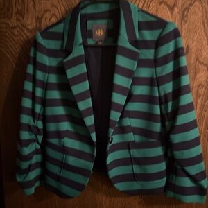 Banana Republic Striped Blazer in Green and Black